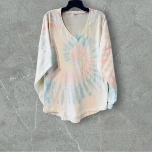 NWOT Spirit Jersey Tie Fye V-Neck Long Sleeve Jersey Tee